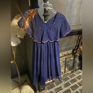 jessica simpson navy and rose gold dress worn once